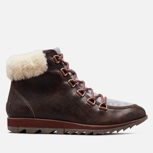 Sorel Harlow Lace Cozy Sherpa Lined Hiking Boots Sz 8